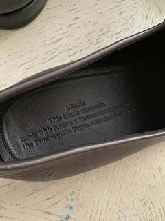 Neue 750 $ Ermenegildo Zegna Iconic Mokassin-Leder-Loafer-Schuhe Grau 11 US