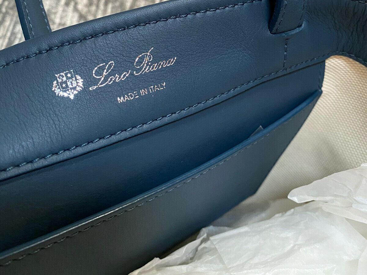 New $3100 Loro Piana Women Canvas/Leather Small Tote Bag Multicolor Italy