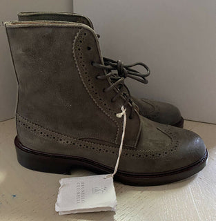 New $1195 Brunello Cucinelli Men Suede Wingtip Boots Shoes Olive 6 US ( 39 Eu )