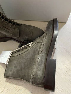 New $1195 Brunello Cucinelli Men Suede Wingtip Boots Shoes Olive 6 US ( 39 Eu )