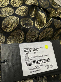 Neu mit Etikett: 1490 $ Saint Laurent Herren Seidenhemd Schwarz/Gold S (37/14,5) Italien