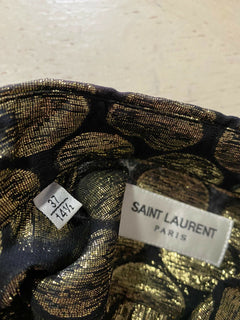 Neu mit Etikett: 1490 $ Saint Laurent Herren Seidenhemd Schwarz/Gold S (37/14,5) Italien