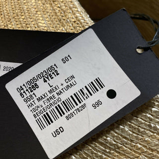 Neu mit Etikett: 995 $ Saint Laurent Herren-Strohhut Beige L Italien