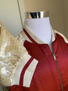 Neu $3990 Saint Laurent Versity Jackenmantel Rot/Creme 42 US/52 Eu Italien