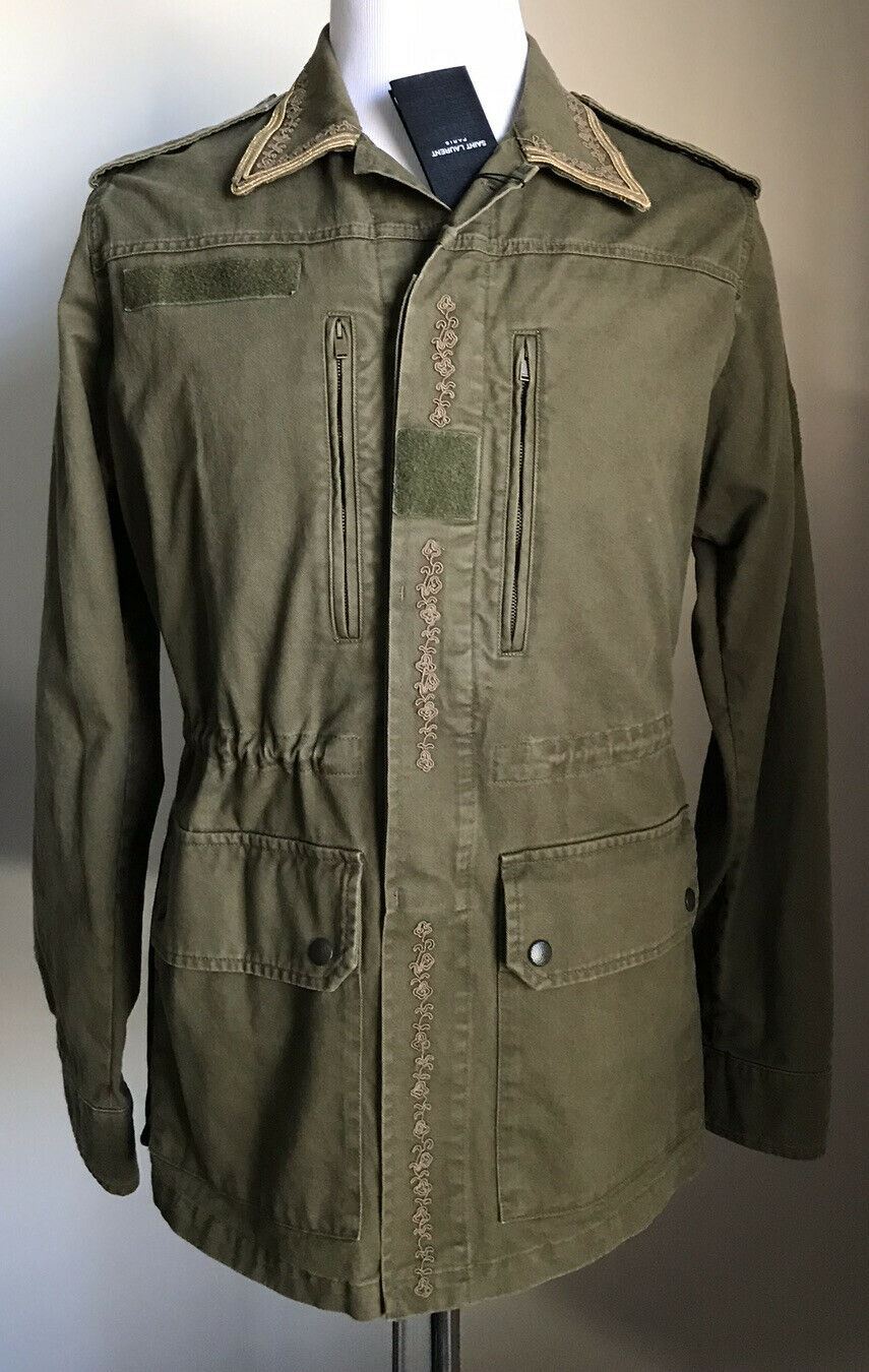 New $2290 Saint Laurent Jacket Coat Green/Kaki 40 US ( 50 Eu ) Italy