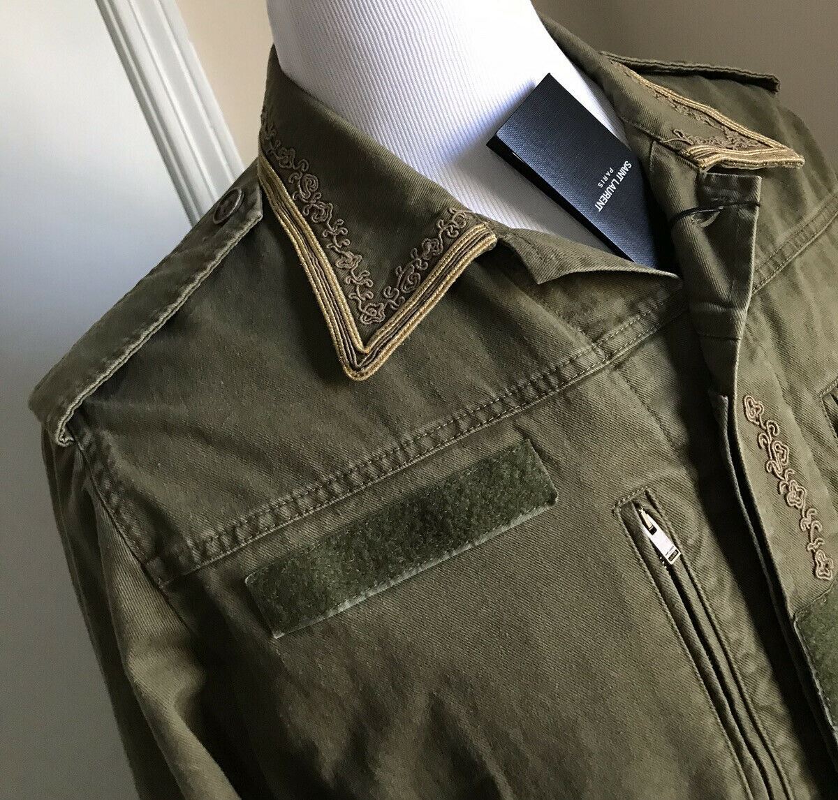 New $2290 Saint Laurent Jacket Coat Green/Kaki 40 US ( 50 Eu ) Italy