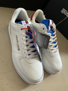 Neue Roberto Cavalli Herren-Sneaker, Schuhe, Weiß, 10 US (43 Eu), hergestellt in Italien