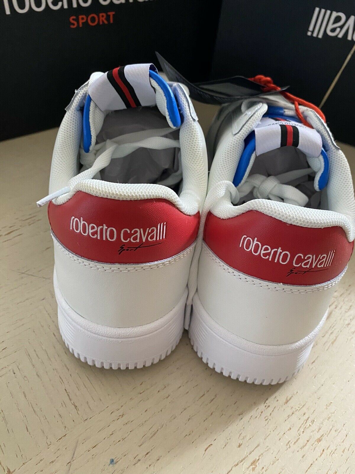 Neue Roberto Cavalli Herren-Sneaker, Schuhe, Weiß, 10 US (43 Eu), hergestellt in Italien