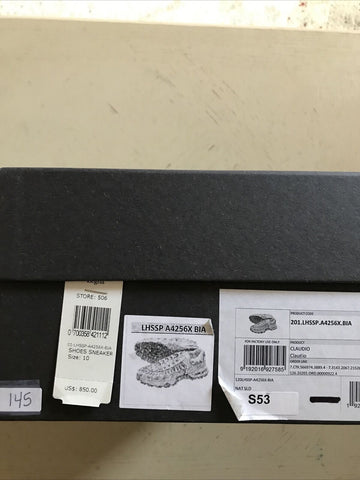 New $795 Ermenegildo Zegna Couture Leather Sneakers Shoes White/Gray 10 US Italy