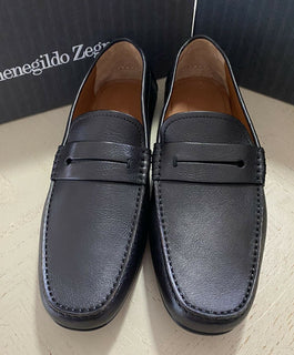 Neu $ 625 Ermenegildo Zegna Herren Leder Driver Loafers Schuhe Schwarz 11 US Italien
