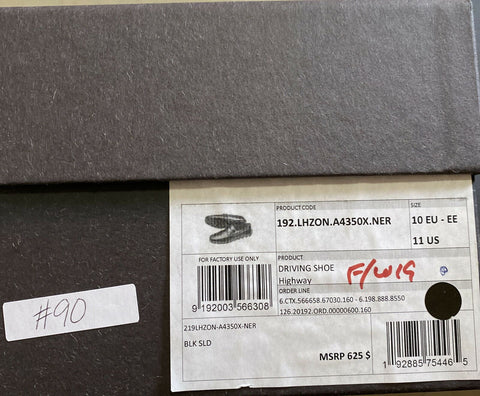 New $625 Ermenegildo Zegna Men Leather Driver Loafers Shoes Black 11 US Italy