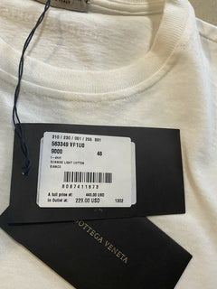 Neu $440 Bottega Veneta Herren Kurzarm-Oversize-T-Shirt Weiß S US/46 Eu