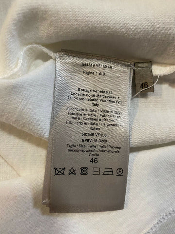 New $440 Bottega Veneta Mens Short Sleeve Oversized T Shirt White S US/46 Eu