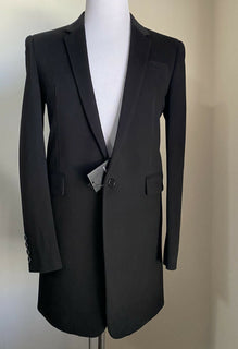 Neu $3790 Saint Laurent Herren Mantel aus Wolle/Kaschmir Schwarz 36 US/46 Eu Italien