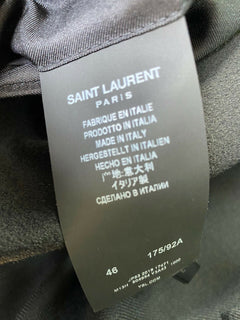 Neu $3790 Saint Laurent Herren Mantel aus Wolle/Kaschmir Schwarz 36 US/46 Eu Italien