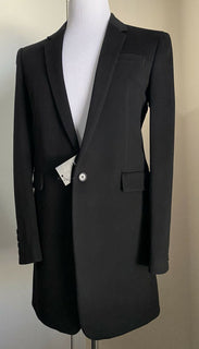 Neu $3790 Saint Laurent Herren Mantel aus Wolle/Kaschmir Schwarz 36 US/46 Eu Italien