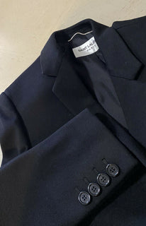 Neu $3790 Saint Laurent Herren Mantel aus Wolle/Kaschmir Schwarz 36 US/46 Eu Italien