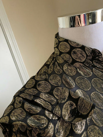 NWT $1490 Saint Laurent Mens Silk Dress Shirt  Black/Gold M ( 38/15 ) Italy