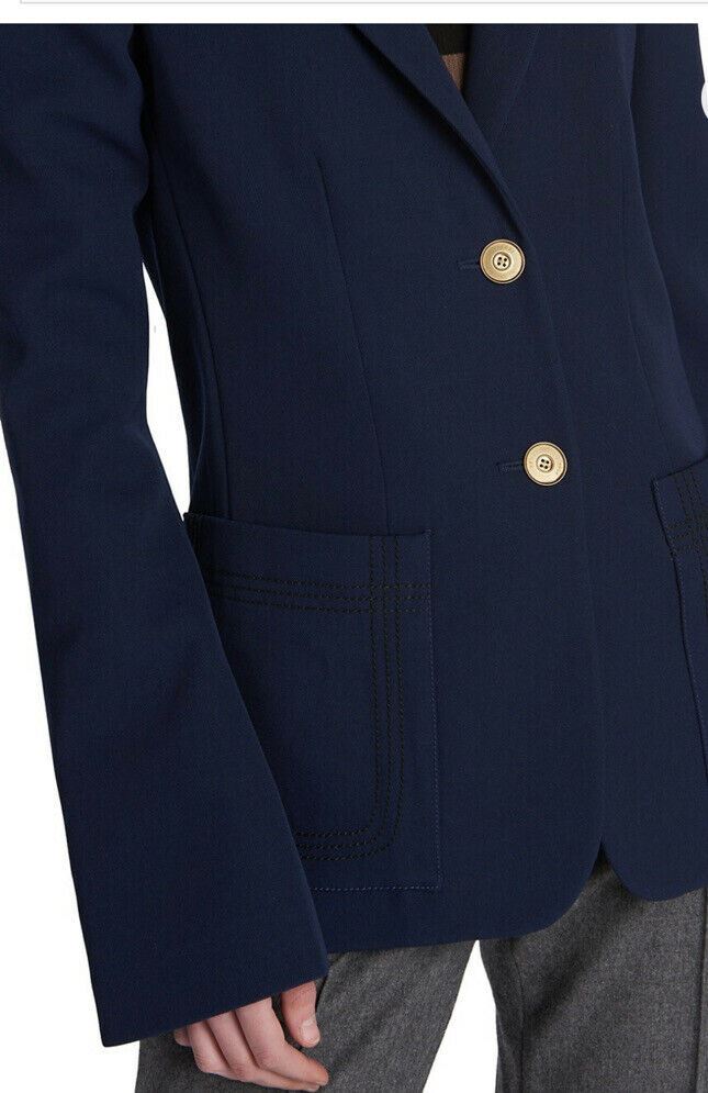 Neu $2790 Fendi Kaschmir Puffärmel Damen Jacke Blazer Marineblau 40 It/4 US Italien