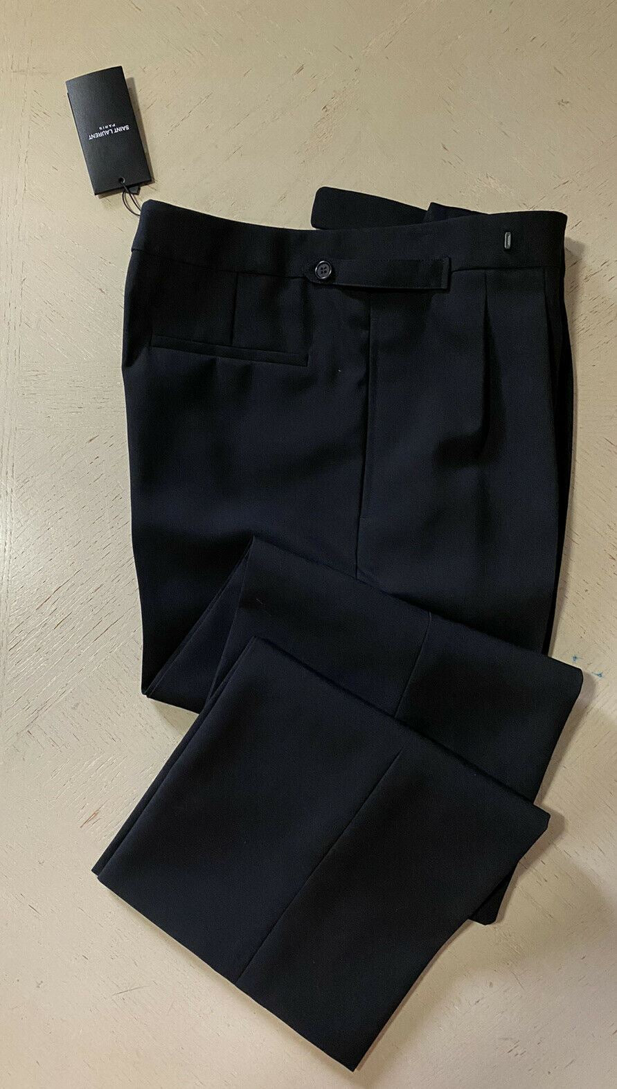 NWT $990 Saint Laurent Men’s Dress Pants Black 32 US ( 48 Eu ) Italy 549701