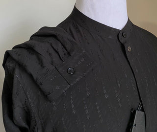NWT $1190 Saint Laurent Mens Silk Dress Shirt  Black M ( 41/16 ) Italy