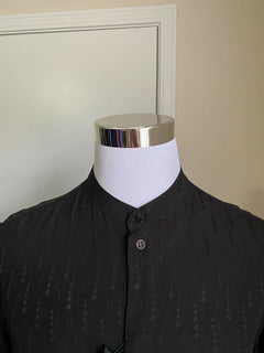NWT $1190 Saint Laurent Mens Silk Dress Shirt  Black M ( 41/16 ) Italy