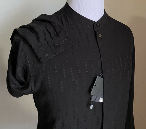 NWT $1190 Saint Laurent Мужская шелковая классическая рубашка черная M (41/16) Италия