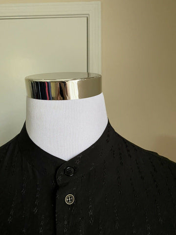 NWT $1190 Saint Laurent Мужская шелковая классическая рубашка черная M (41/16) Италия