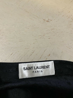 NWT $1190 Saint Laurent Mens Silk Dress Shirt  Black M ( 41/16 ) Italy