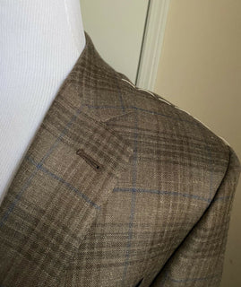 New $2995 Ermenegildo Zegna Sport Coat Blazer Brown 46R US ( 56R Eu ) Italy