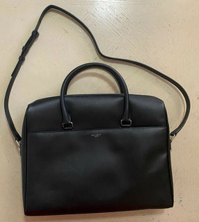 Neue 1490 $ Saint Laurent Große Leder Messenger Schultertasche Schwarz