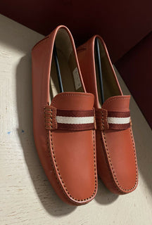 Neue 550 $ Bally Herren Waltec Leder Driver Loafers Schuhe Orange 8 US Italien
