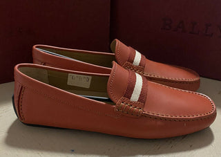 Neue 550 $ Bally Herren Waltec Leder Driver Loafers Schuhe Orange 8 US Italien