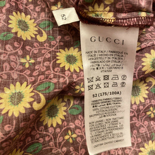 Neues Gucci Sunflower on Mublin Shirt Gelb/Rot Größe XL (52 Eu) Italien