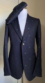 Neuer 4800 $ Gucci Herrenanzug GG Monogram Navy 40R US (50R Eu) Italien