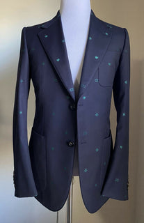 Neuer 4800 $ Gucci Herrenanzug GG Monogram Navy 40R US (50R Eu) Italien