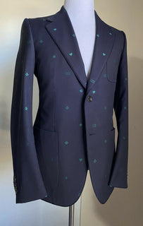 Neuer 4800 $ Gucci Herrenanzug GG Monogram Navy 40R US (50R Eu) Italien