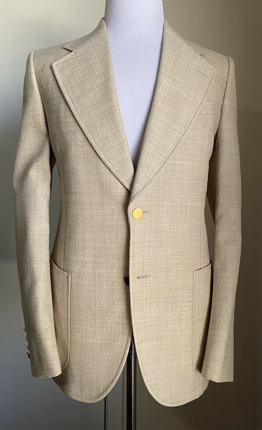 NWT $2400 Gucci Men Operated Wool Sport Coat Jacket Ivory 40R US ( 50R Eu )