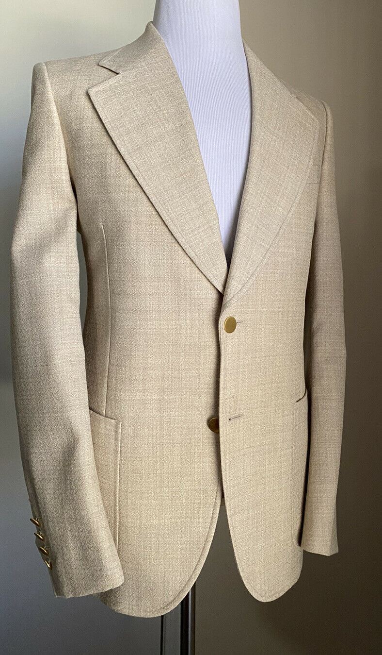 NWT $2400 Мужская спортивная куртка Gucci из шерсти цвета слоновой кости 40R США (50R EU)