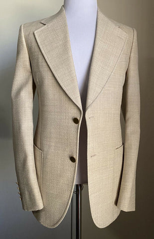 NWT $2400 Gucci Men Operated Wool Sport Coat Jacket Ivory 40R US ( 50R Eu )