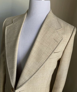 NWT $2400 Gucci Men Operated Wool Sport Coat Jacket Ivory 40R US ( 50R Eu )