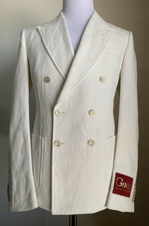 Neu mit Etikett: 4.800 $ Gucci Herren-Sportmantel aus Leinen/Baumwolle, Blazer, Weiß, 40R US/50R Eu