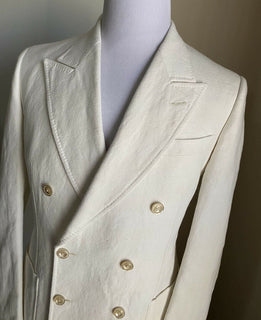 Neu mit Etikett: 4.800 $ Gucci Herren-Sportmantel aus Leinen/Baumwolle, Blazer, Weiß, 40R US/50R Eu