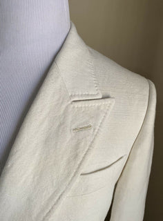 Neu mit Etikett: 4.800 $ Gucci Herren-Sportmantel aus Leinen/Baumwolle, Blazer, Weiß, 40R US/50R Eu