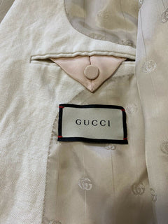 Neu mit Etikett: 4.800 $ Gucci Herren-Sportmantel aus Leinen/Baumwolle, Blazer, Weiß, 40R US/50R Eu