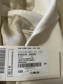 Neu mit Etikett: 4.800 $ Gucci Herren-Sportmantel aus Leinen/Baumwolle, Blazer, Weiß, 40R US/50R Eu