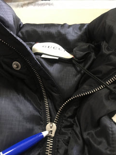 Neue 2400 Gucci Herren Pufferjacke Mantel Schwarz Größe L (50 Eu) Italien