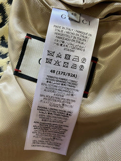 Neu $2890 Gucci Herrenjacke Mantel Beige/Schwarz Größe L