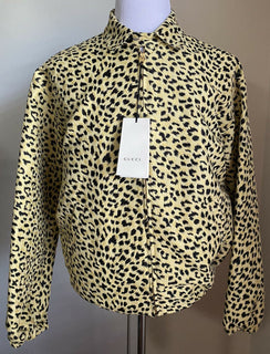 Neu $2890 Gucci Herrenjacke Mantel Beige/Schwarz Größe L