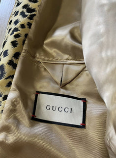 Neu $2890 Gucci Herrenjacke Mantel Beige/Schwarz Größe L